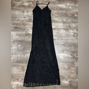 Dainty Hooligan Black Lace Maxi Dress Size Small